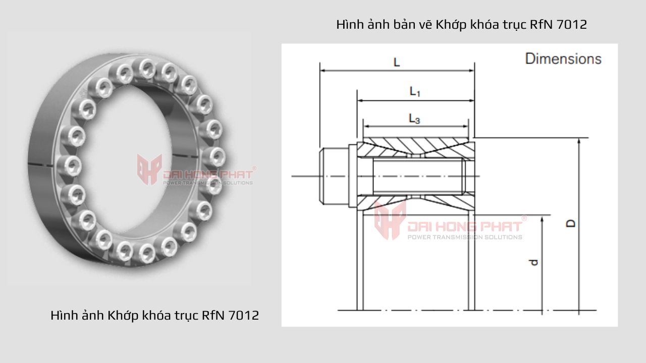Bản vẽ kỹ thuật khớp khóa trục Ringfeder RfN 7012