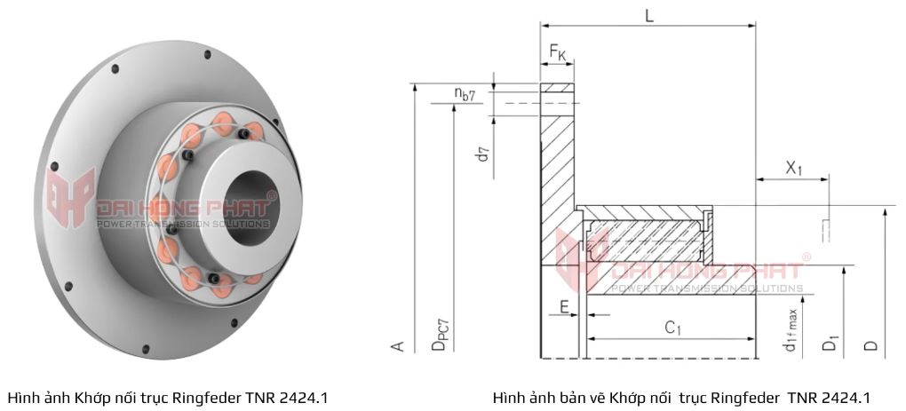 Bản vẽ kỹ thuật khớp nối Ringfeder TNR 2424-1