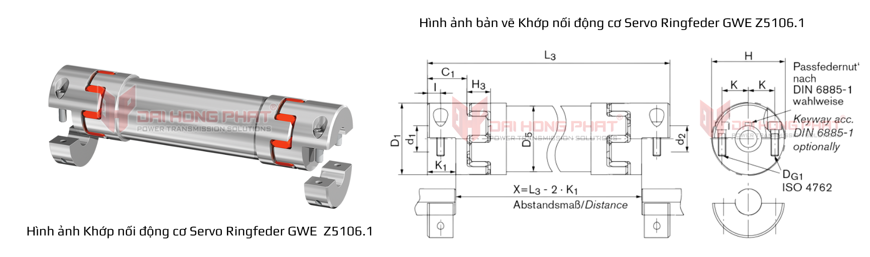 Bản vẽ kỹ thuật khớp nối Servo Ringfeder GWE Z5106.1