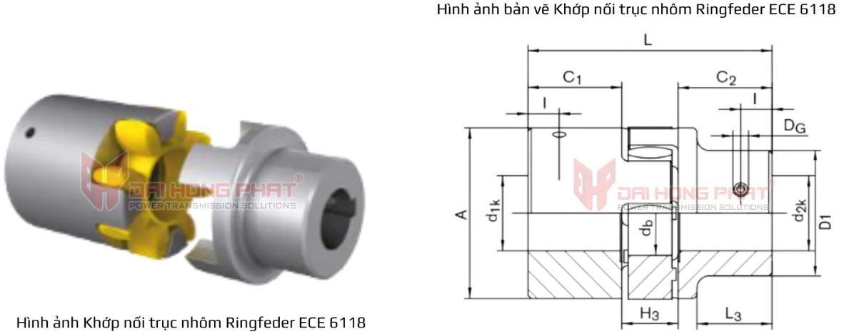 Bản vẽ kỹ thuật khớp nối trục Ringfeder ECE 6418