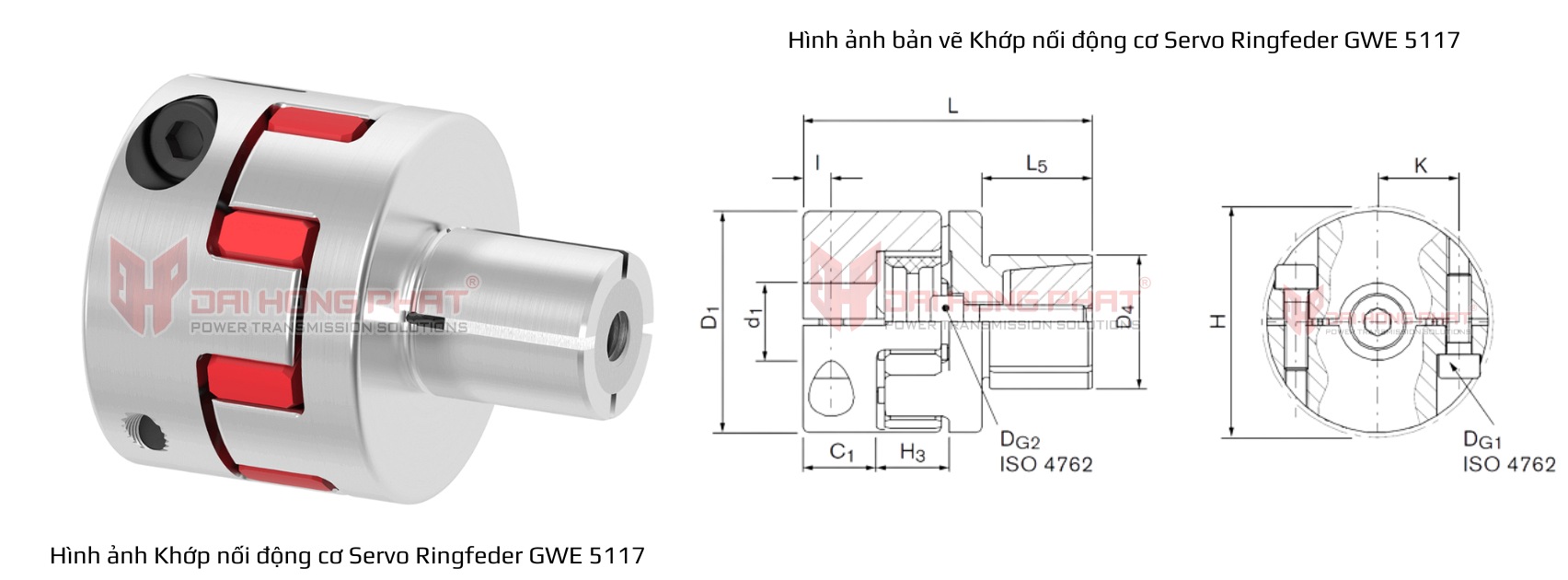 Bản vẽ kỹ thuật khớp nối servo GWE 5117