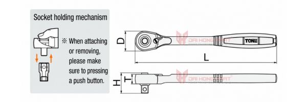 Bản vẽ cần vặn hai chiều RH2H TONE Japan - Đại Hồng Phát