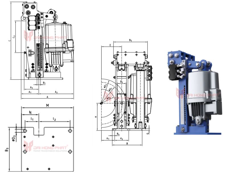 phanh điện thủy lực KTR-STOP TB S