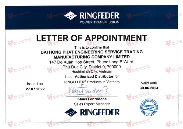 Letter of Appointment Ringfeder - DHP