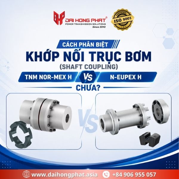 Phân biệt khớp nối trục bơm TNM Nor-mex H và N-eupex H