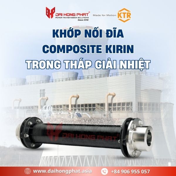 Khớp nối đĩa Composite Kirin ứng dụng cho tháp giải nhiệt