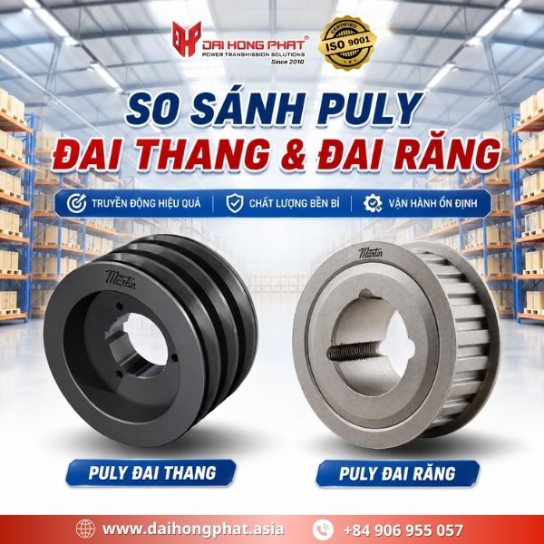 So sánh puly đai thang và puly đai răng