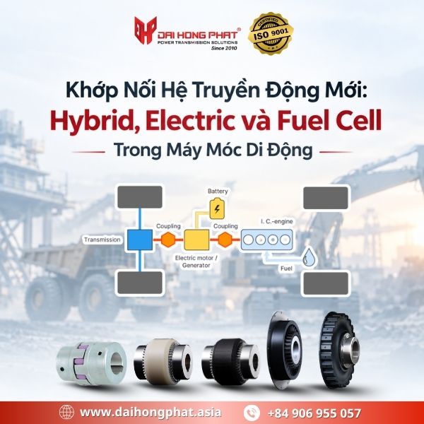 Khớp Nối Hệ Truyền Động Mới: Hybrid, Electric và Fuel Cell Trong Máy Móc Di Động