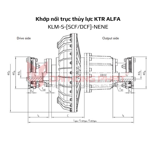 Bản vẽ kỹ thuật Khớp nối thủy lực KTR ALFA RADEX-N NENE