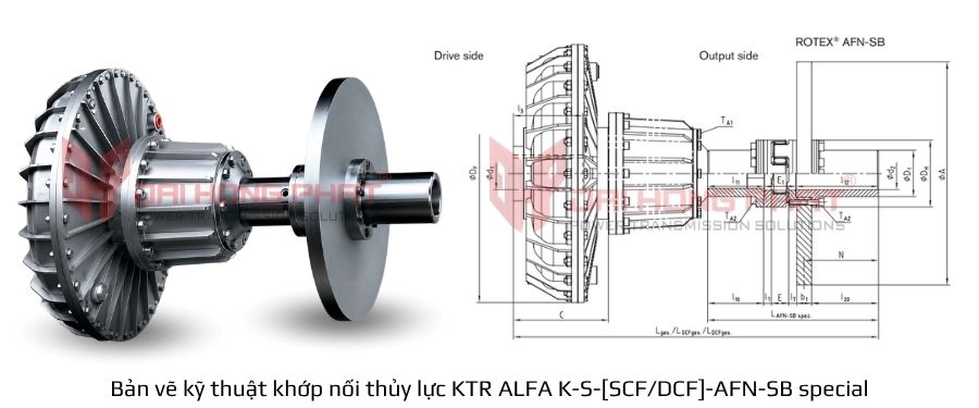 Bản vẽ Khớp nối thủy lực KTR ALFA Rotex AFN-SB special