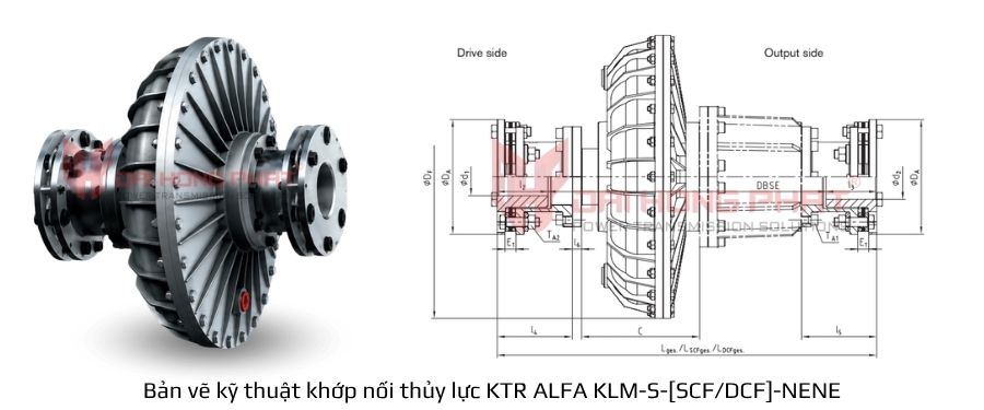 Bản vẽ kỹ thuật Khớp nối thủy lực KTR ALFA RADEX-N NENE