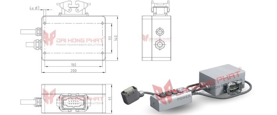 Bản vẽ kỹ thuật hệ thống điều khiển phanh điện cơ EMB-STOP