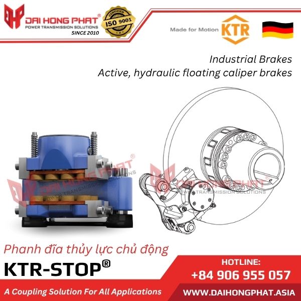 Phanh đĩa thủy lực chủ động KTR-STOP