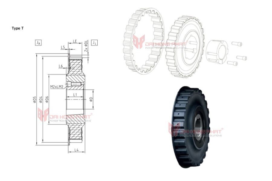 Cấu tạo Khớp nối trục KTR SINULASTIC® T